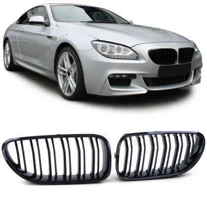 Front Kidney Grille Fits For BMW F06 F12 F13 GT Grilles Black Glossy Double M