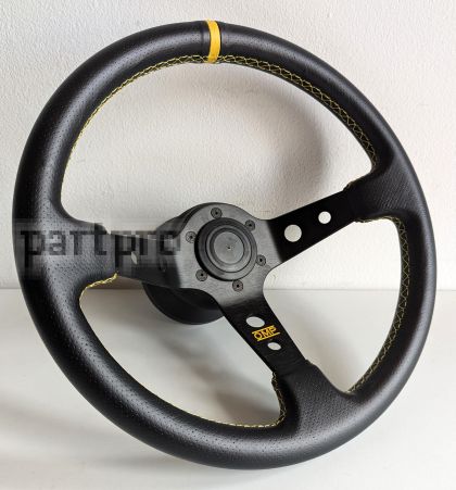 Steering Wheel BMW Yellow Leather Stitches Deep Dish Sport Drift For E24 E28 E30 E32 E34 86-92'