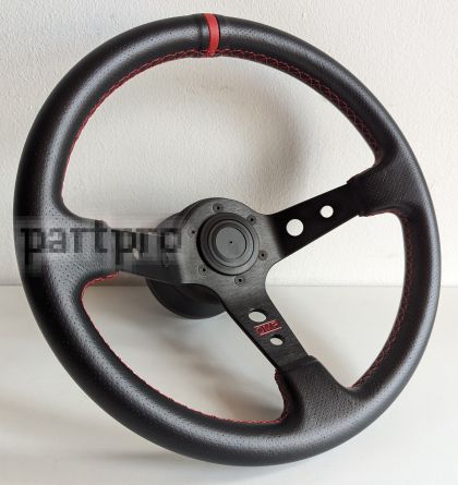 Steering Wheel BMW Red Leather Stitches Deep Dish Sport Drift For E24 E28 E30 E32 E34 86-92'