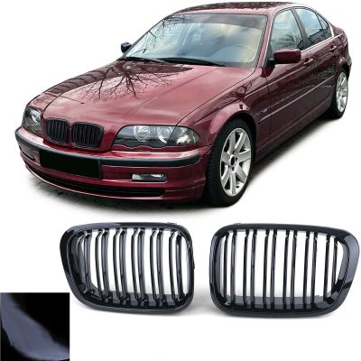 Front Kidney Grille Fits For BMW E46 3 serries M3 Grilles Black Glossy Double M Sedan Touring 1998-2001