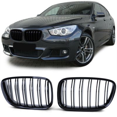 Front Kidney Grille Fits For BMW F07 GT 5 Grilles Black Glossy Double M