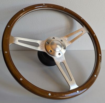 Steering wheel fits for VW Used custom rebuld wood chome 380mm wooden vintage hand rebuilded For Mk2 Mk3 Golf Jetta Corrado 88-96