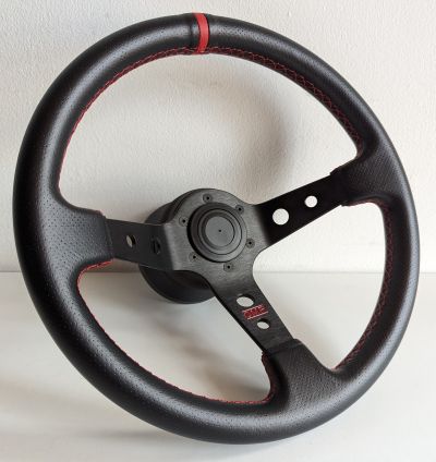 Steering Wheel BMW Red Leather Stitches Deep Dish Sport Drift For E24 E28 E30 E32 E34 86-92'